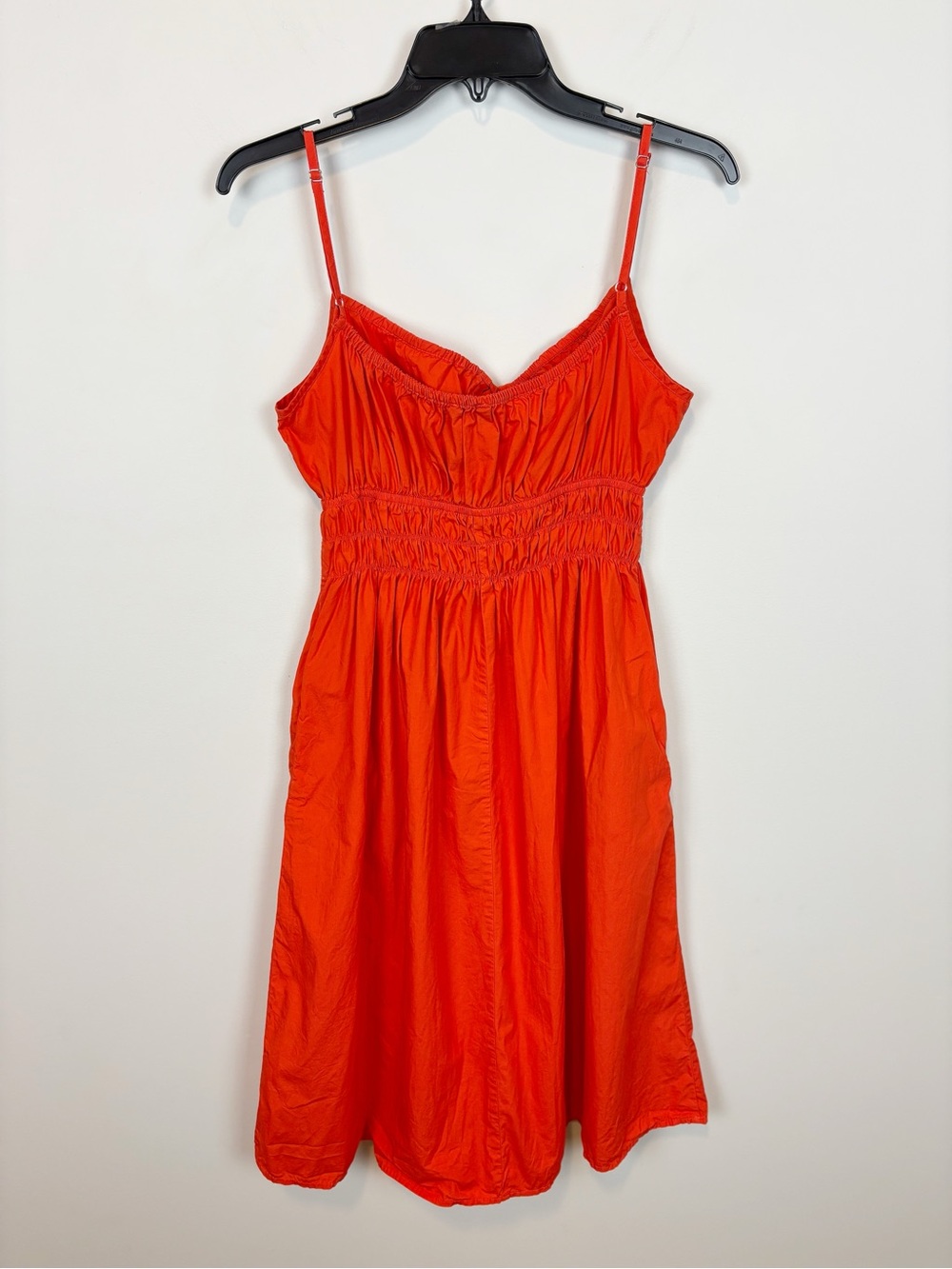 Quince 100% Organic Cotton Keyhole Midi Dress Vermilion Red Size M - Picture 7 of 14